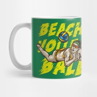 beach volleyball game sport illustration element Mug